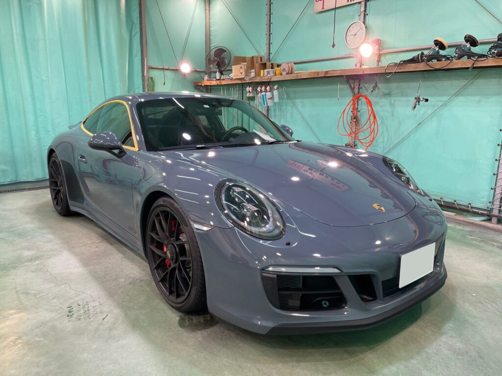 神戸・大阪ガラスコーティング専門店エスプリジャパン　PORSCHE・９１１carreraGTSにガラスコーティングメンテナンス施工致しました。