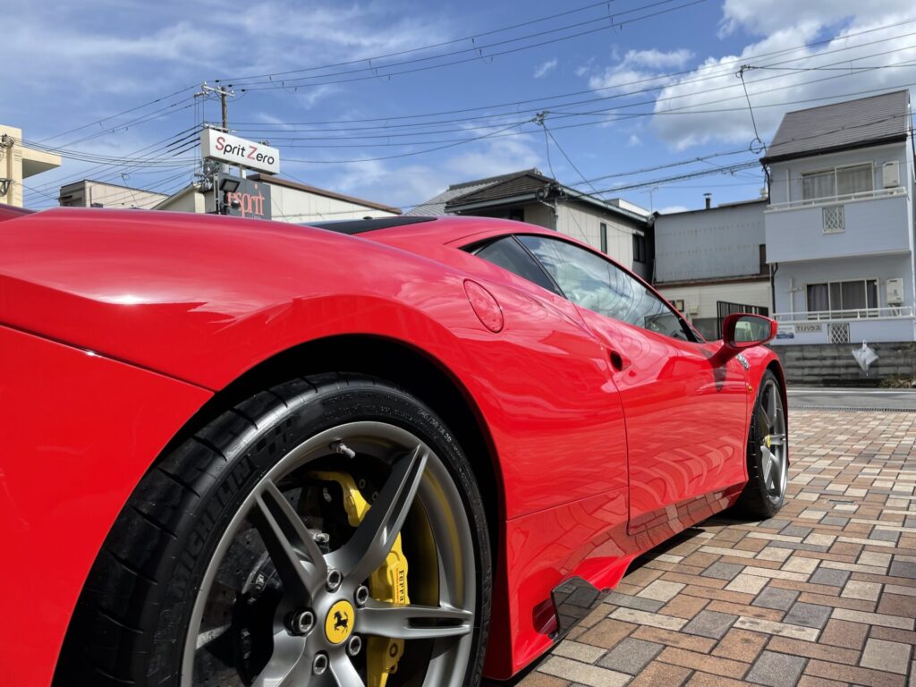 神戸・大阪ガラスコーティング専門店エスプリジャパン　Ferrari・４５８SPECIAREにガラスコーティング施工致しました。