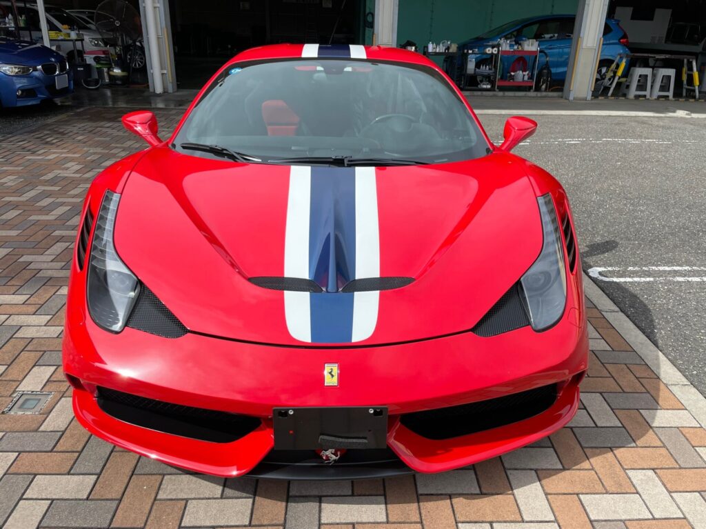 神戸・大阪ガラスコーティング専門店エスプリジャパン　Ferrari・４５８SPECIAREにガラスコーティング施工致しました。