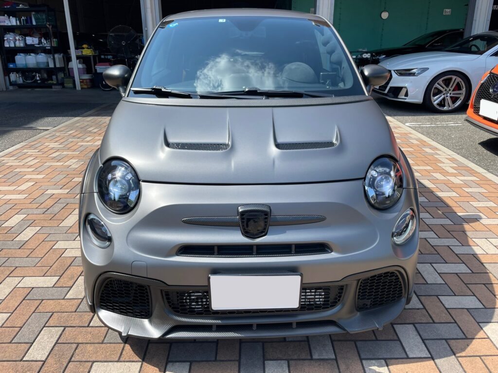 神戸・大阪ガラスコーティング専門店エスプリジャパンABARTH・５９５にマット塗装専用ガラスコーティング施工致しました。