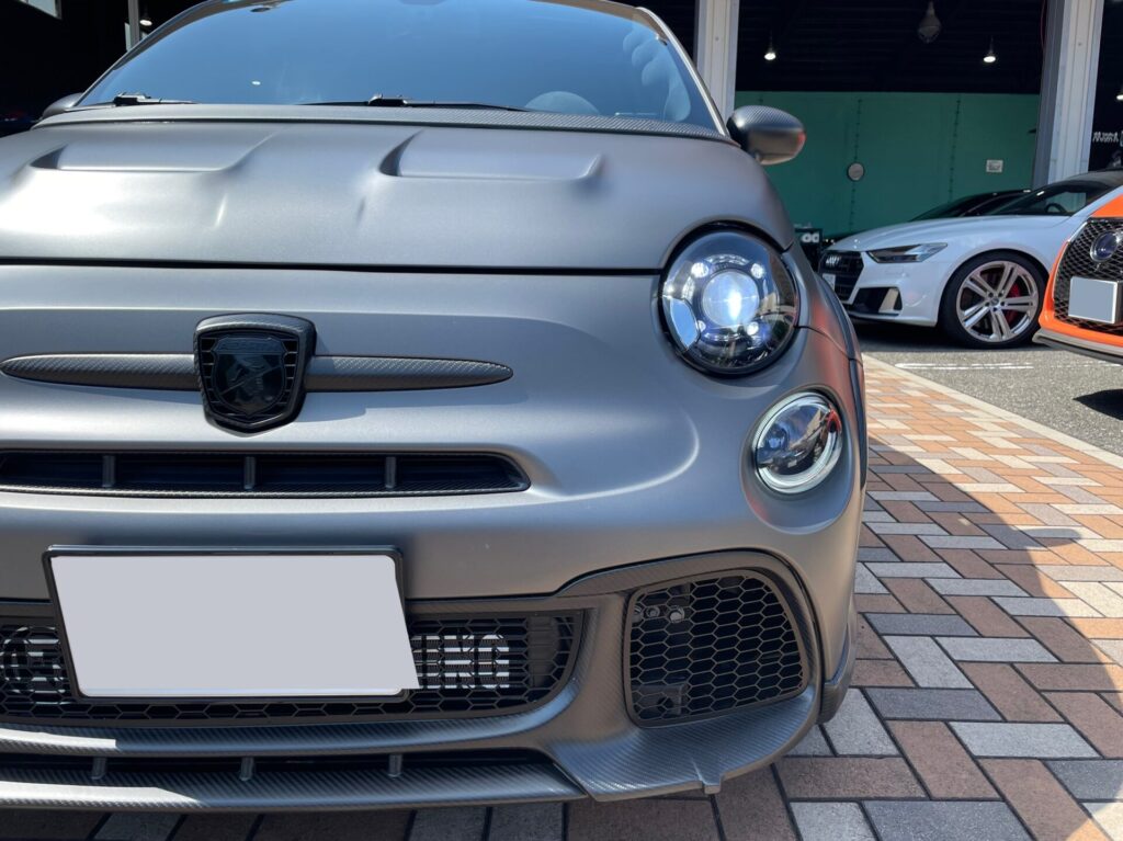 神戸・大阪ガラスコーティング専門店エスプリジャパンABARTH・５９５にマット塗装専用ガラスコーティング施工致しました。