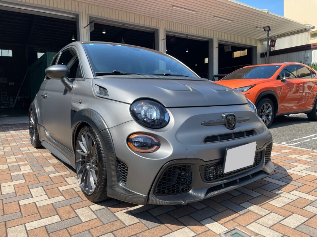 神戸・大阪ガラスコーティング専門店エスプリジャパンABARTH・５９５にマット塗装専用ガラスコーティング施工致しました。