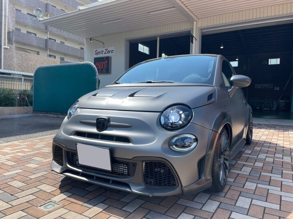 神戸・大阪ガラスコーティング専門店エスプリジャパンABARTH・５９５にマット塗装専用ガラスコーティング施工致しました。