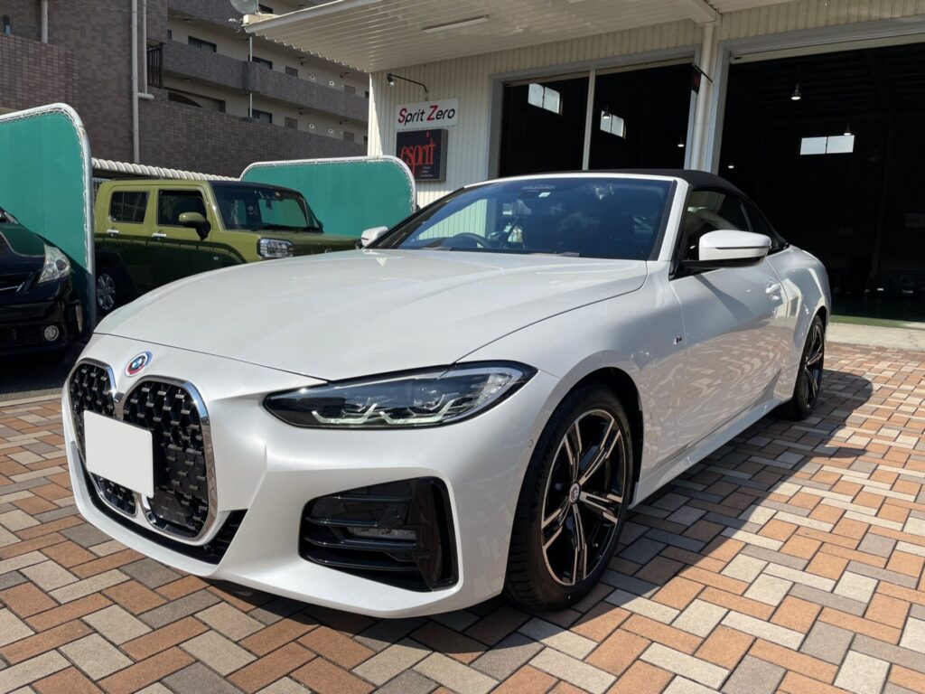 神戸・大阪ガラスコーティング専門店エスプリジャパンBMW4カブリオレにガラスコーティング施工致しました。