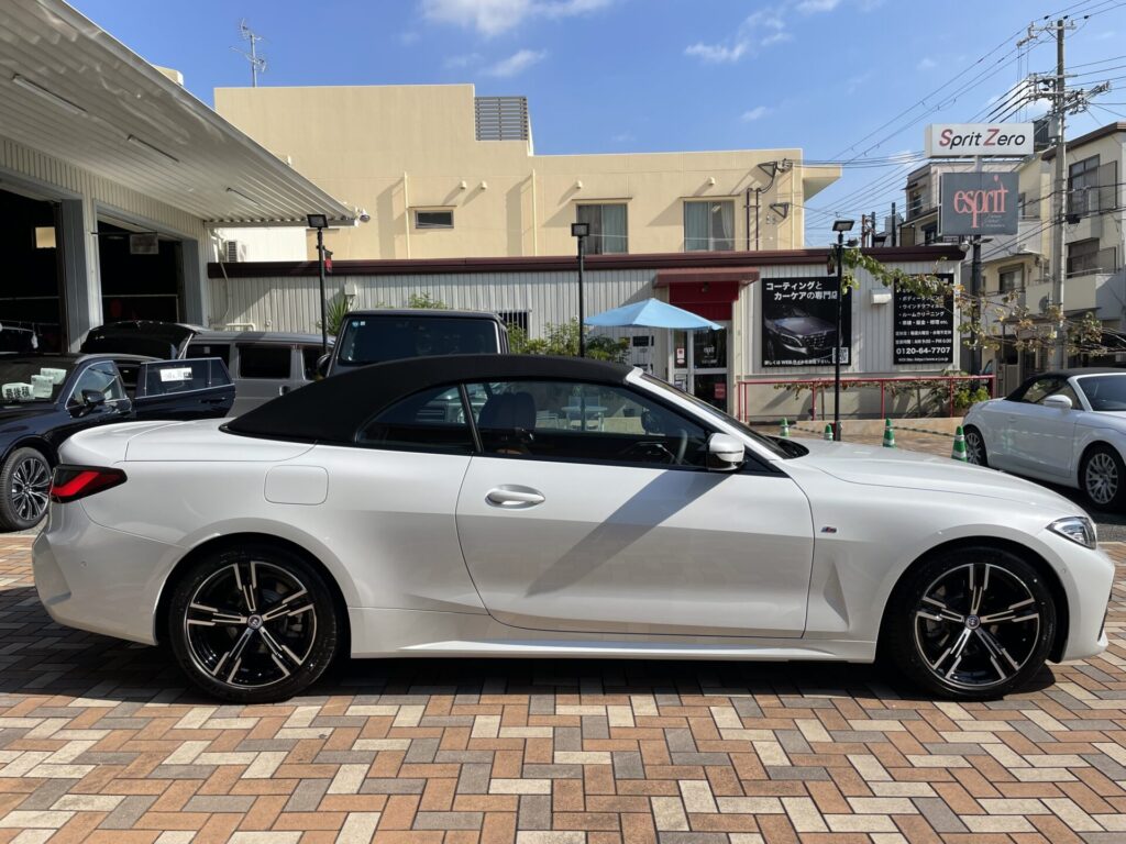 神戸・大阪ガラスコーティング専門店エスプリジャパンBMW4カブリオレにガラスコーティング施工致しました。