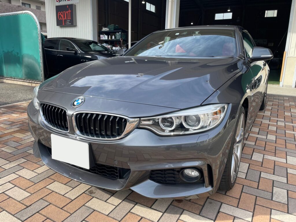 神戸・大阪ガラスコーティング専門店エスプリジャパンBMW4クーペにガラスコーティング施工致しました。