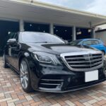 神戸・大阪ガラスコーティング専門店エスプリジャンベンツSクラスにガラスコーティング施工致しました。